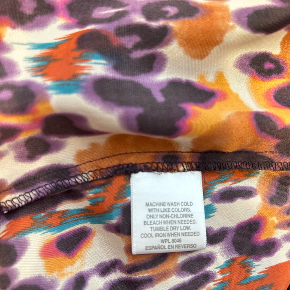 Bar III Orange Multicolor Leopard-Print Zip-Front‎ Tie-Waist Mini Dress - Picture 9 of 9